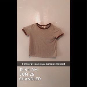 FOREVER 21 plain kids maroon stripped shirt!